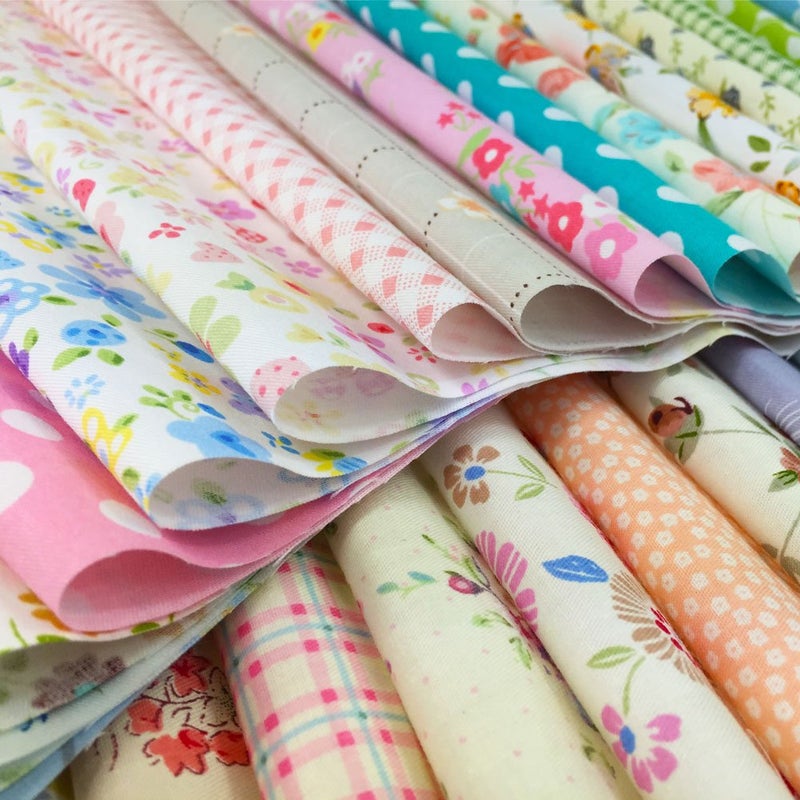 flicflac Quilting Fabric Squares 100 Cotton Precut Quilt Sewing Floral Fabrics for Craft DIY 4 x 4 inches 240pcs