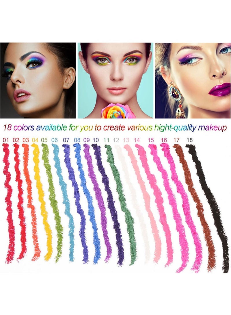 CAKAILA 18 Colours Eyeliner Pencil Set Eye Shadow Pencil Pearl Eyeliner Kit Metallic Eyeliner Pencil Glitter Colored Eyeliner For Women Liner Professional Waterproof Retractable Eye Makeup  - Image 2