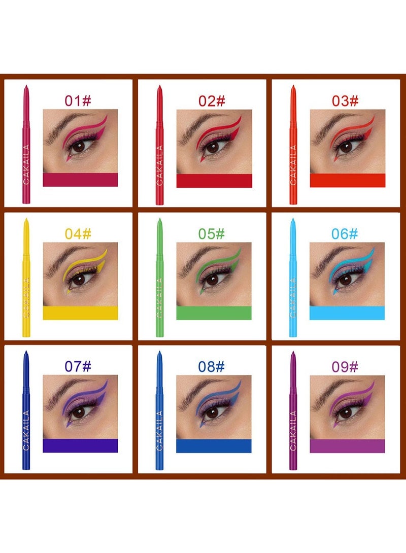 CAKAILA 18 Colours Eyeliner Pencil Set Eye Shadow Pencil Pearl Eyeliner Kit Metallic Eyeliner Pencil Glitter Colored Eyeliner For Women Liner Professional Waterproof Retractable Eye Makeup  - Image 4