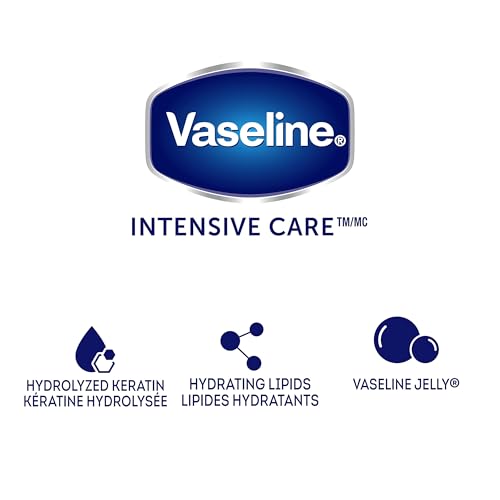 Vaseline Lotion, Healthy Hands Stronger Nails with Keratin 3-Pack – Intensive Care Hand Lotion with Petroleum Jelly, 3.4 Oz Ea - Image 4