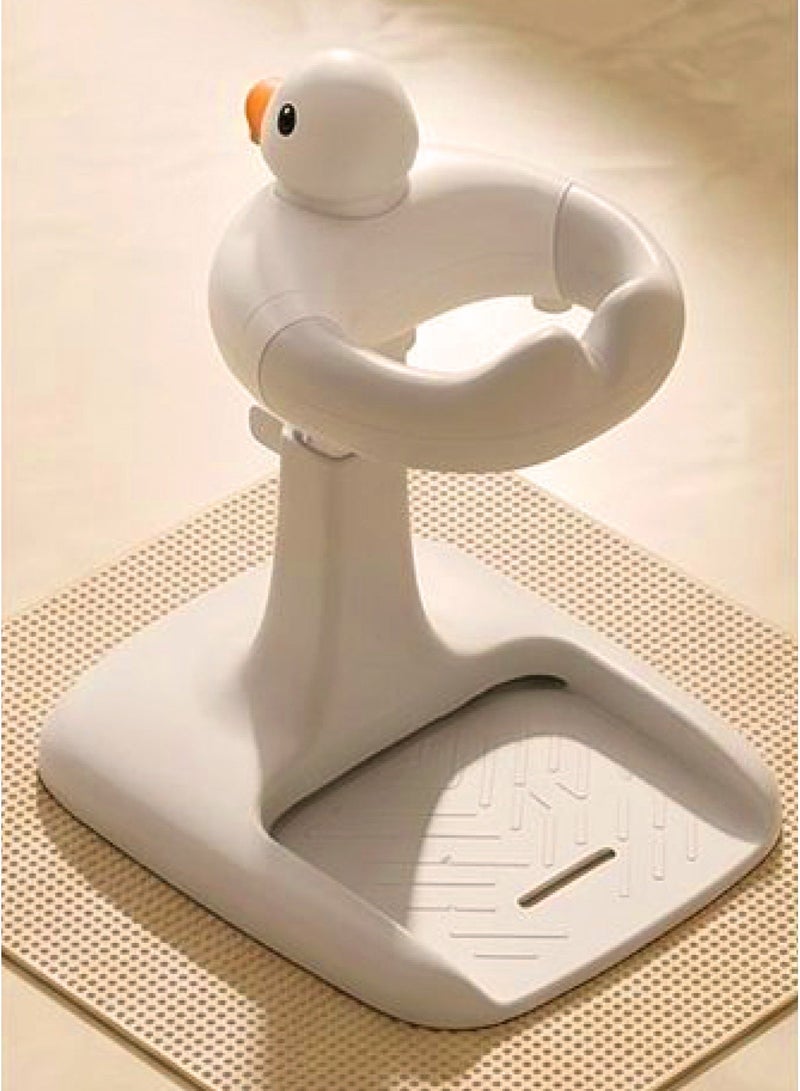 Adjustable Baby Bath Support Stand Up Bath Support for Kids Baby Bath Support Baby Bathtub Infant Bathtub Duck Assistant Support for Mothers for Bathing Diaper and Clothes Changing Cute Cartoon Design with Duck Sound Non Slip Base with 8 Claws Suitable for 6-36 Months - Image 4