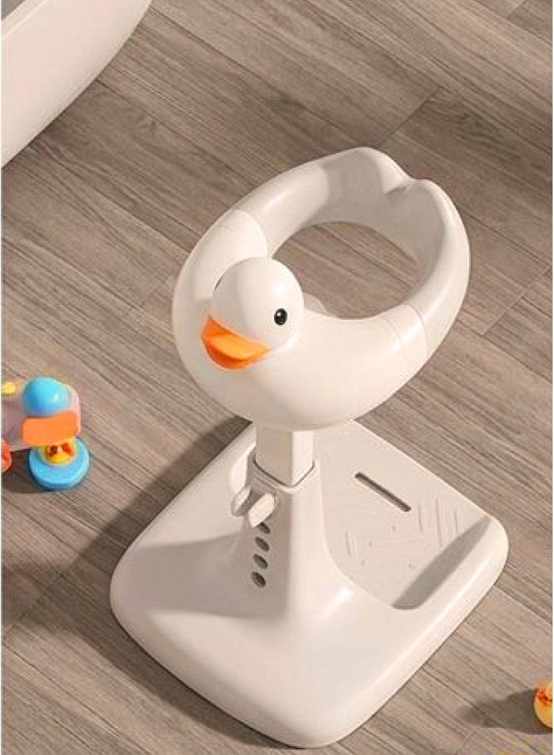 Adjustable Baby Bath Support Stand Up Bath Support for Kids Baby Bath Support Baby Bathtub Infant Bathtub Duck Assistant Support for Mothers for Bathing Diaper and Clothes Changing Cute Cartoon Design with Duck Sound Non Slip Base with 8 Claws Suitable for 6-36 Months - Image 1