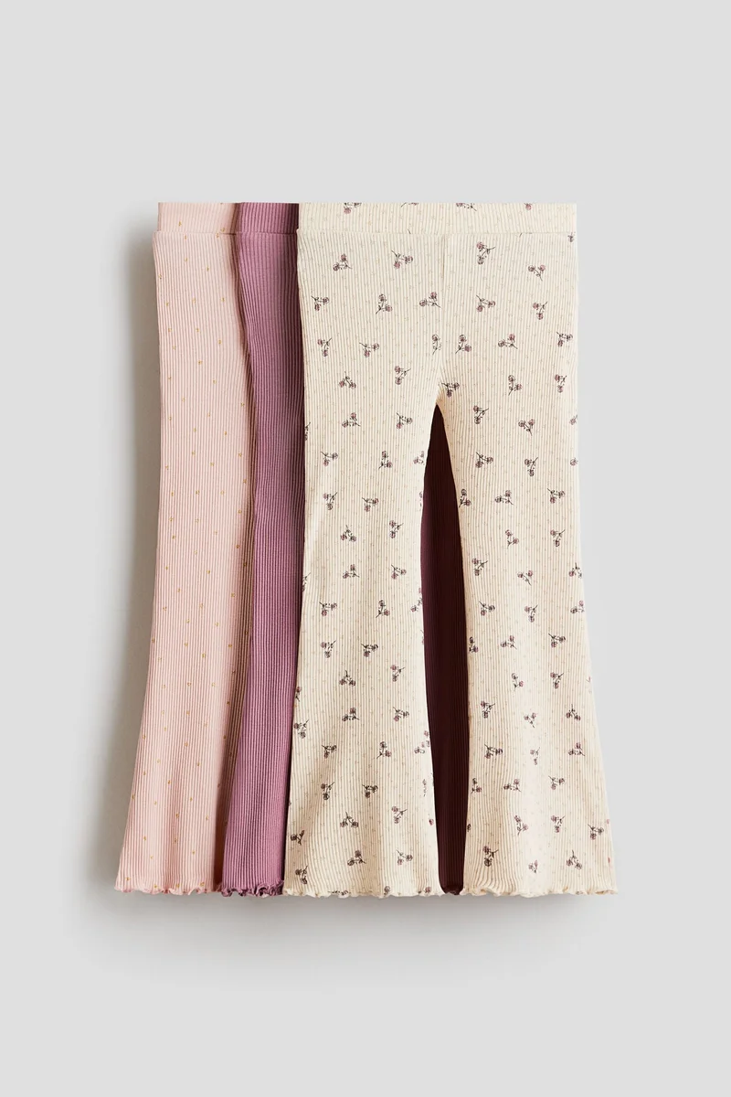 H&M 3-pack ribbed cotton leggings