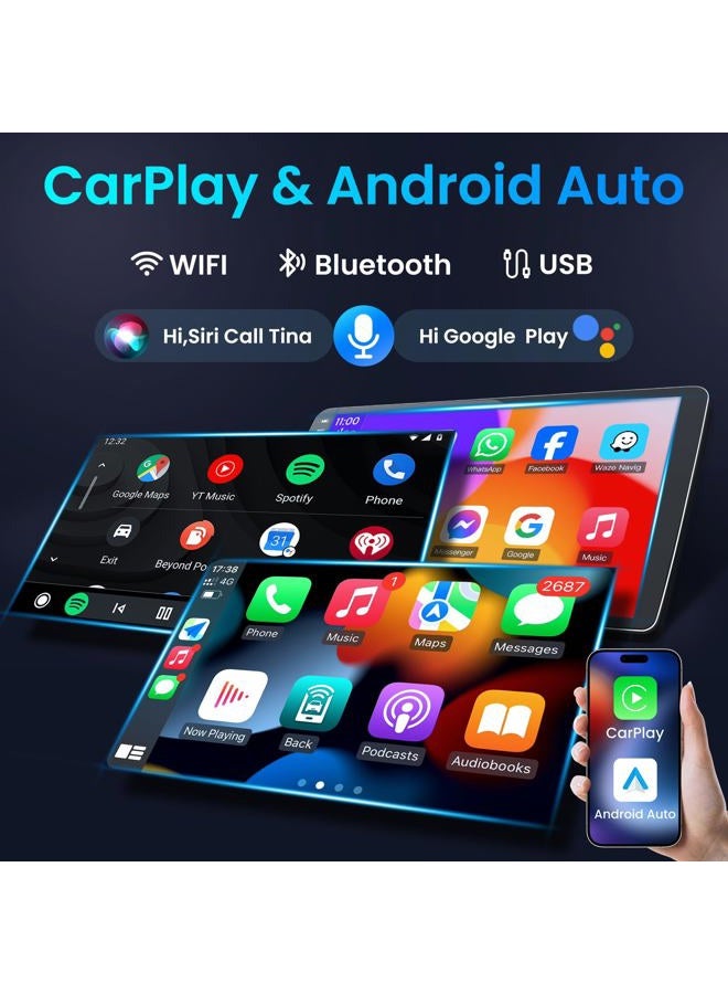 Jerqry Car Stereo Radio for Hyundai Santa Fe 2013 2014 2015 2016 2017 Carplay&Android Auto DSP GPS Bluetooth FM 1080P Backup Camera 1280 * 800 Touchscreen - Image 2