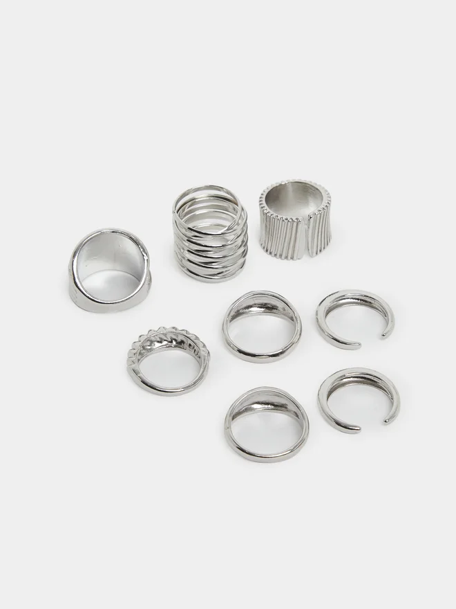 Styli  Styli Pack of 8 - Statement Rings  | Best Price UAE