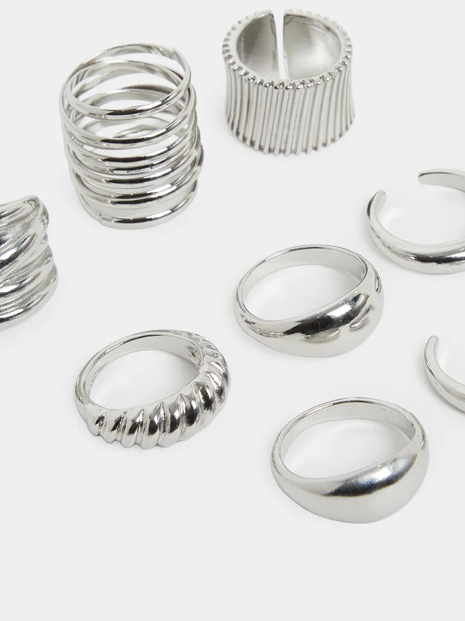 ستايلي مجموعة من 8 خواتم مميزة