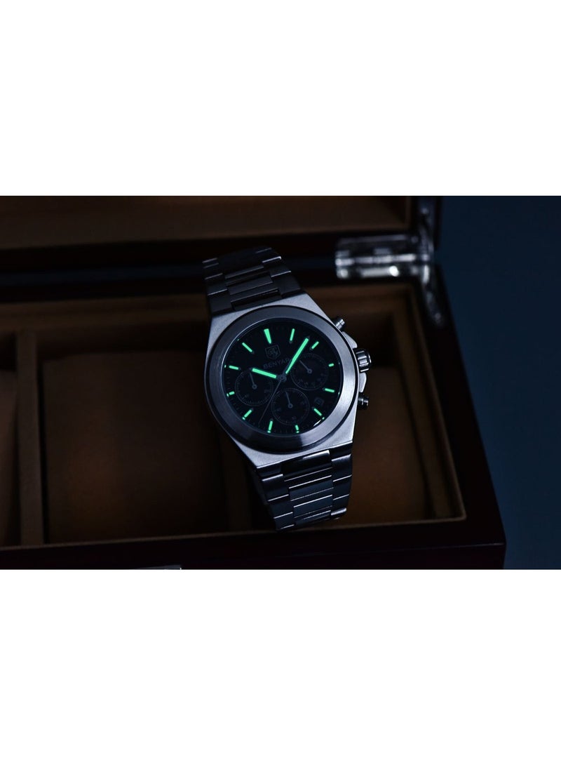 BENYAR Mens Watches Multifunction Chronograph Date Quartz Watch for Men Stainless Steel Band Wrist Watch Gift for Men Casual Business - Image 5