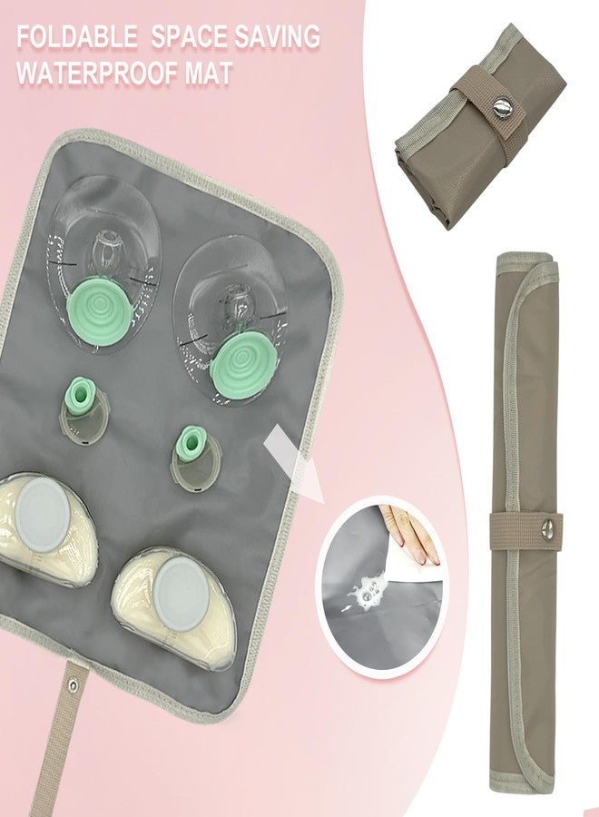 MELINON Double-Layer Wearable Breast Pump Bag for Elvie and Medela Pumps - Insulated Pockets and Waterproof Mat Included - Stylish Carrying Case for Moms on the Go (Black) - Image 4