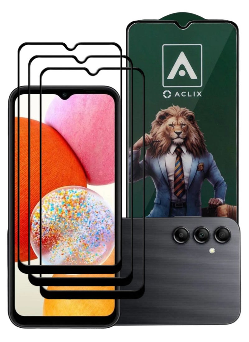ACLIX 3 Pieces Antistatic ESD Dustproof Premium Quality High Definition Tempered Glass Screen Protector Designed For Samsung Galaxy A14 - Image 1