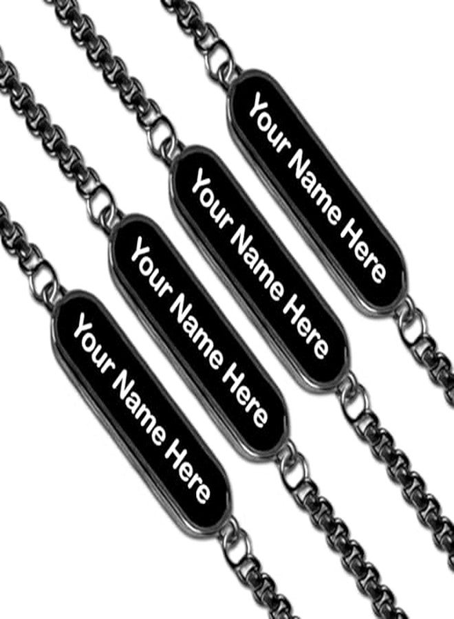 Oblivion Bracelet for Men – Black Color Personalized Rakhi Bracelet, Engrave Name or Message for Special Occasion Raksha Bandhan for Brothers, Customized Stylish Adjustable Wrist Accessory (Pack of 2) - Image 1