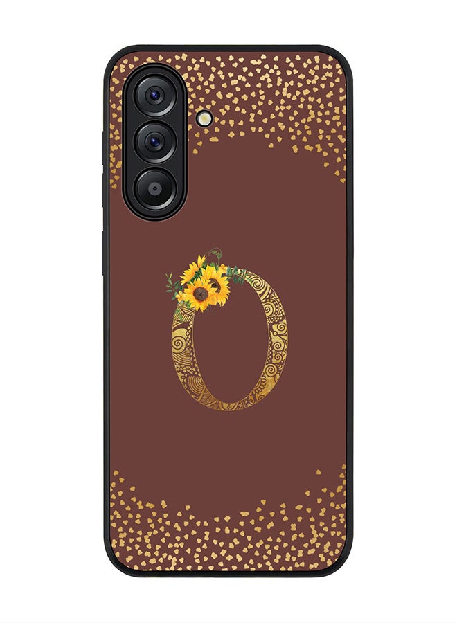 Stylizedd For Samsung Galaxy A36 5G Case,Slim fit Camera Protection, Shockproof Thin Phone cover  - Custom Floral Monogram - O  (Brown ) - Image 1