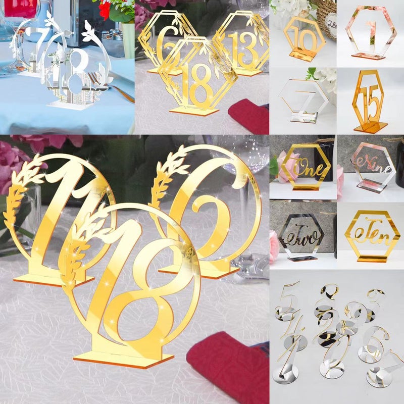 Bt050-089 Three-Dimensional Acrylic Digital Wedding Table Number Plate Table Seat Plate Diy Mirror Table - Image 2