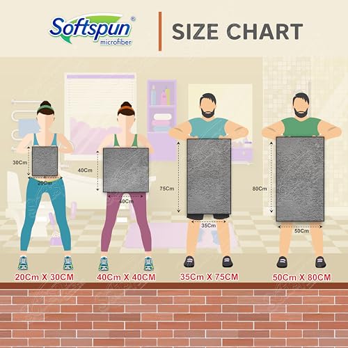 SOFTSPUN قماش مايكروفايبر فائق الامتصاص 500 GSM 35X75 سم عبوة 1 رمادي! مجموعة مناشف بحافة حريرية - مثالية للتنظيف الداخلي والخارجي للدراجات والسيارات - Image 2