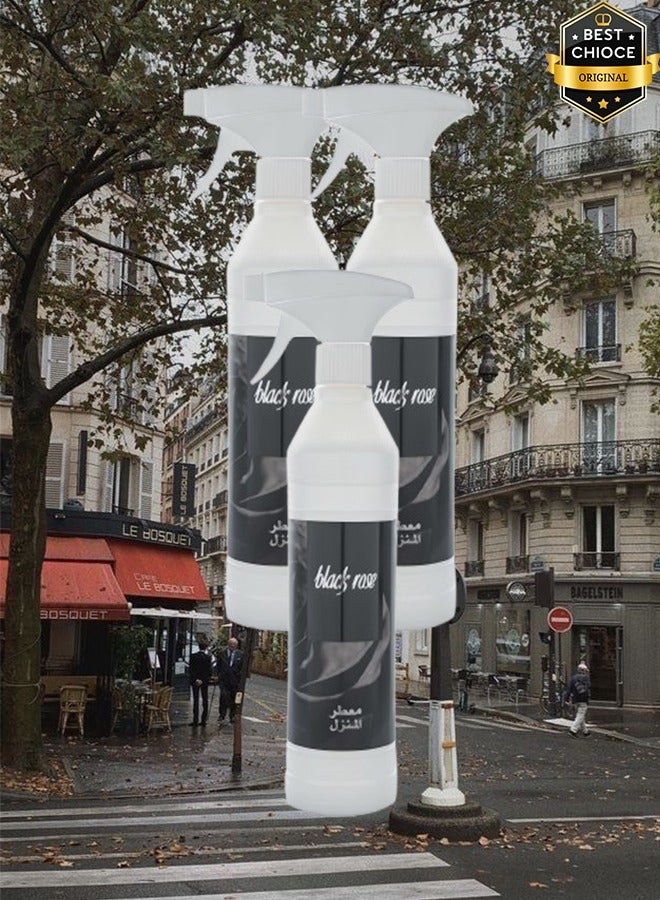 Banafa 3 Pieces Black Rose Air Freshner 500ml - Image 1