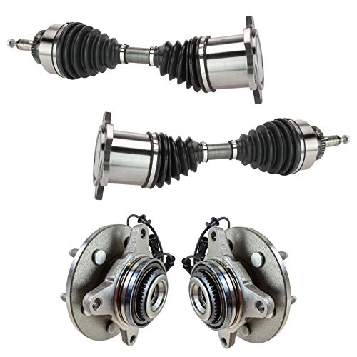 TRQ Front Drivetrain Kit CV Axle Shaft Assembly Wheel Hub Bearing Assembly Compatible with 2005-2008 Ford F-150 2006-2008 Lincoln Mark LT - Image 1