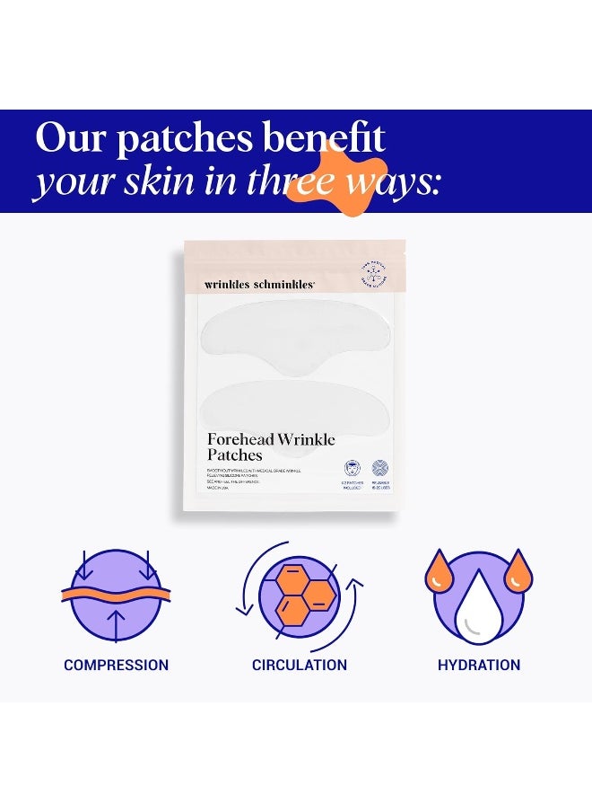 WRINKLES SCHMINKLES - Forehead Wrinkle Patches - Reusable Silicone Smoothing Pads For Brow Lift, Wrinkle Smoothers, Reduce Frown Lines & Face Lift (2 Pack) - Image 1