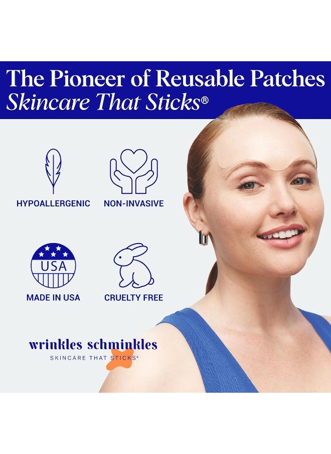 WRINKLES SCHMINKLES - Forehead Wrinkle Patches - Reusable Silicone Smoothing Pads For Brow Lift, Wrinkle Smoothers, Reduce Frown Lines & Face Lift (2 Pack) - Image 1