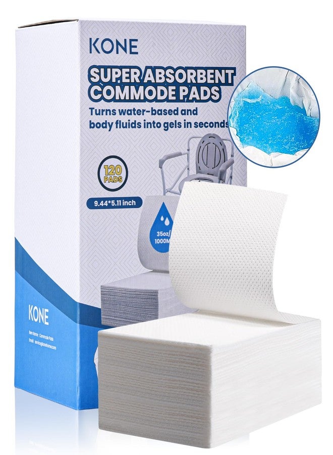 KONE 120 Count Super Absorbent Commode Pads, Disposable Toilet Pads for Adults Toilet Chair, Portable Potty, Commode Liners, Make Caregiving Easier - Image 1