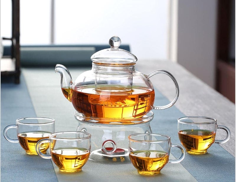 Sun's Tea 22oz (600 ml) Ultra Clear Borosilicate Glass Teapot with See-thru Glass Infuser - For Loose Tea, Bagged Tea, Flowering Tea and Herb Tea - Image 3