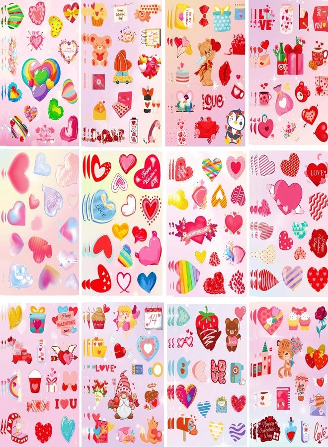 مجموعة ملصقات قلوب عيد الحب للأطفال من UDTAATO، 720 قطعة، 48 ورقة حب لأعمال عيد الحب اليدوية، هدايا حفلات الصف الدراسي، صندوق هدايا، ظرف، صندوق هدايا زفاف، ظرف، أكياس هدايا الزفاف - Image 1