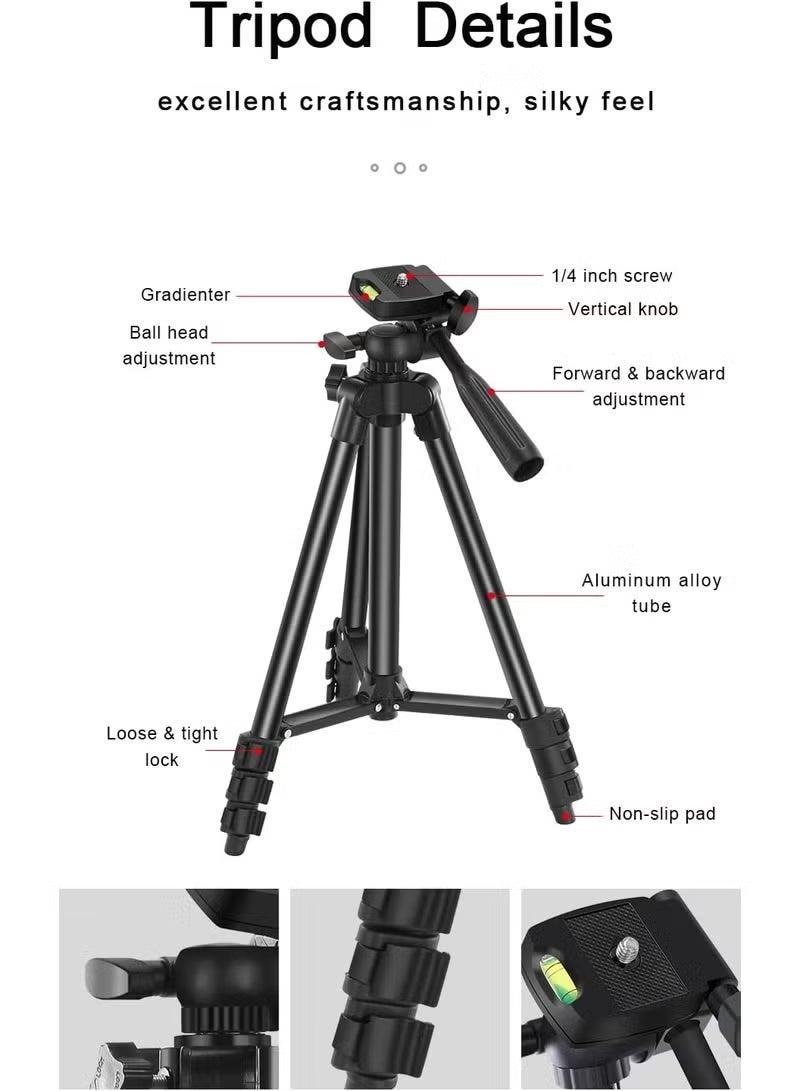 جينيكست مجموعة أدوات البدء في التدوين بالفيديو على يوتيوب - مجموعة كاملة للمبتدئين، تتضمن الكاميرا، والحامل الثلاثي القوائم، والميكروفون، وإضاءة حلقية، وملحقات لإنشاء محتوى عالي الجودة - Image 2