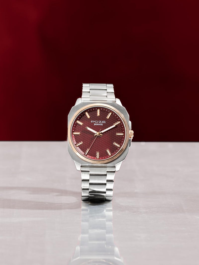 Sonata Poze 6 Chrome Calling Quartz Red Round Dial Men's Watch | Stainless Steel Strap Material | Watches for Men Analog - SP70087KM01 - Image 4