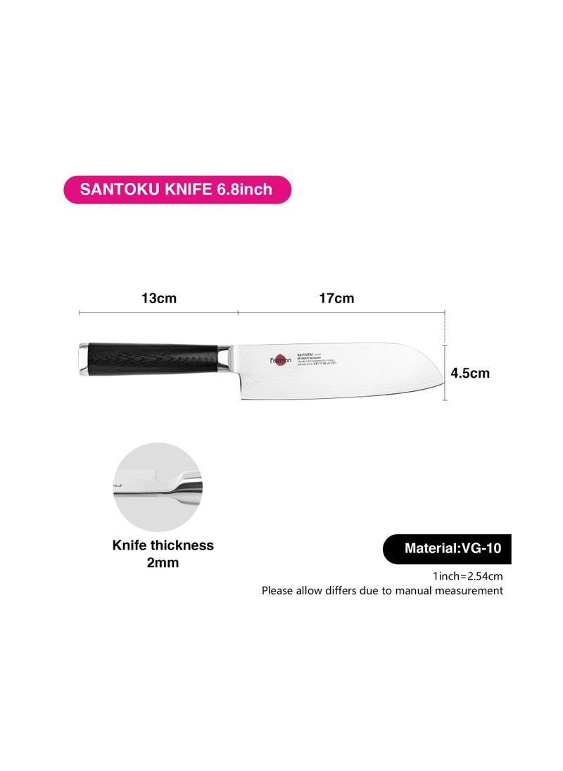 Fissman 6.8" Santoku Knife SAMURAI MUSASHI 17cm  - Image 3