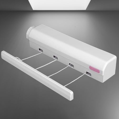 GETZET 4 Ropes Flexible Cloth Drying Stand for Rack Foldable Hanger Home Balcony Dryer Laundry Wet Dry Clothes Retractable Hanging Wall Mounted Suitable for Hotels, Terraces, Balconies Use. - Image 1