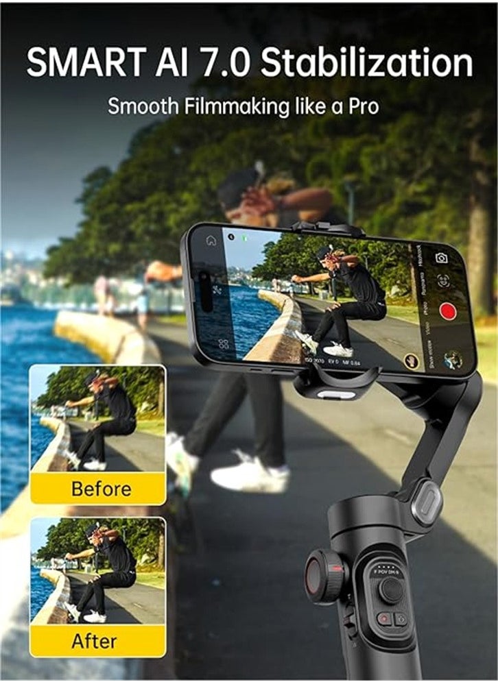AOCHUAN - Phone Gimbal Stabilizer 3-Axis Smartphone Foldable Gimbal for iPhone Gimble with Focus Wheel TikTok YouTube Vlog Stabilizer for iPhone 15 14 13 12 Pro - Image 1