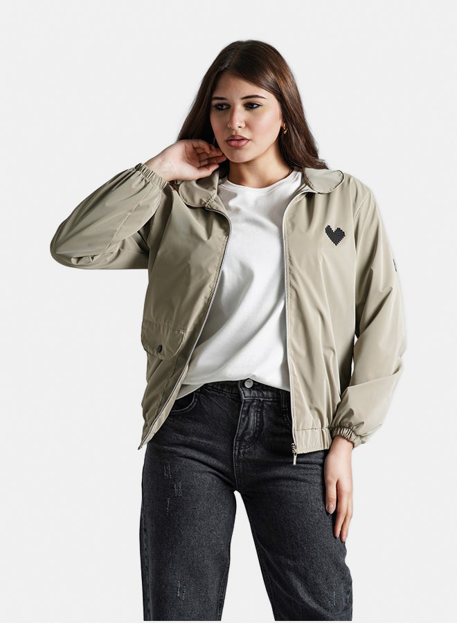 Remint Girls Jackets for Spring Dark Beige - Image 1