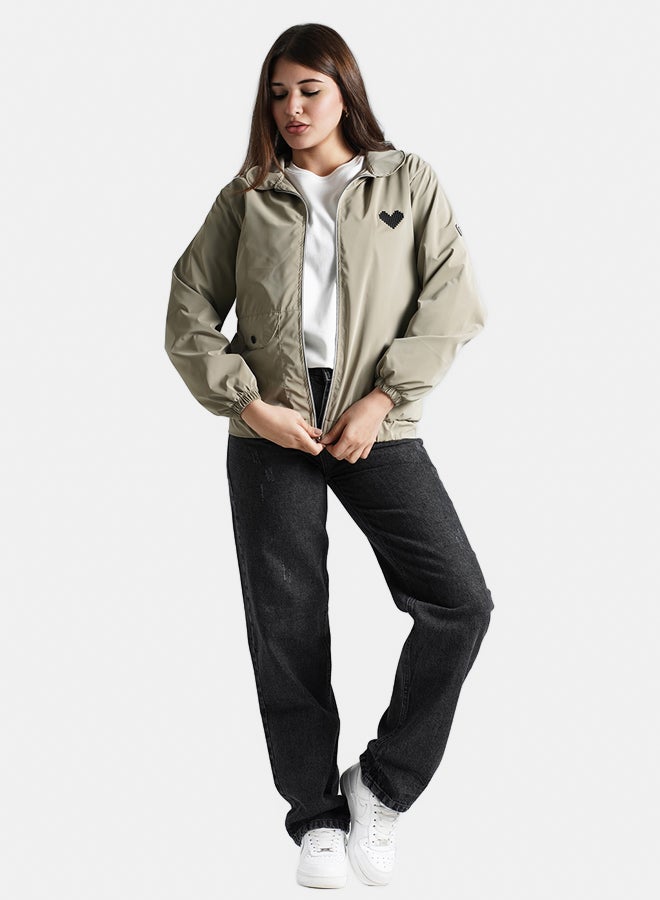 Remint Girls Jackets for Spring Dark Beige - Image 2