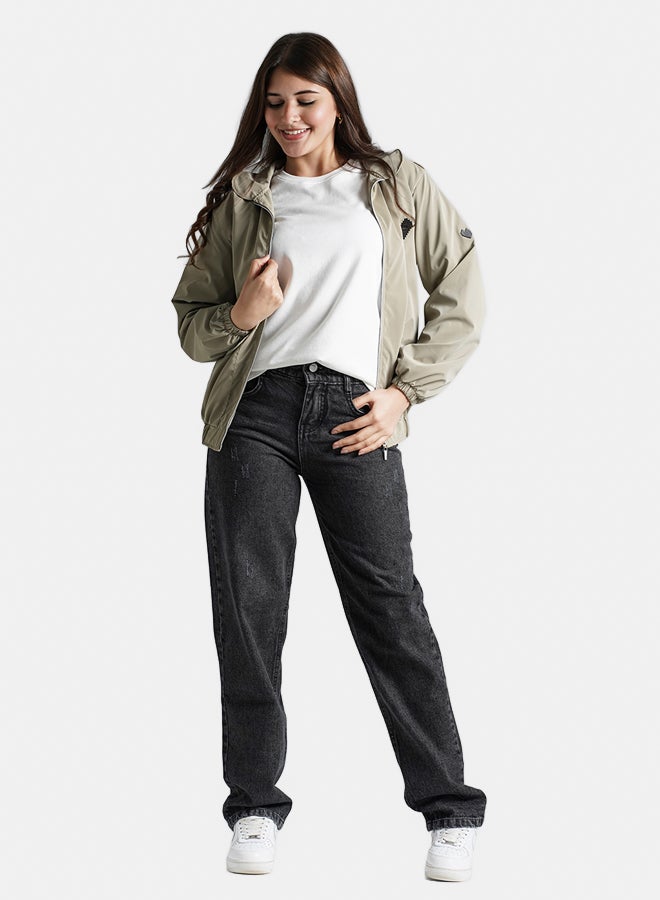 Remint Girls Jackets for Spring Dark Beige - Image 3