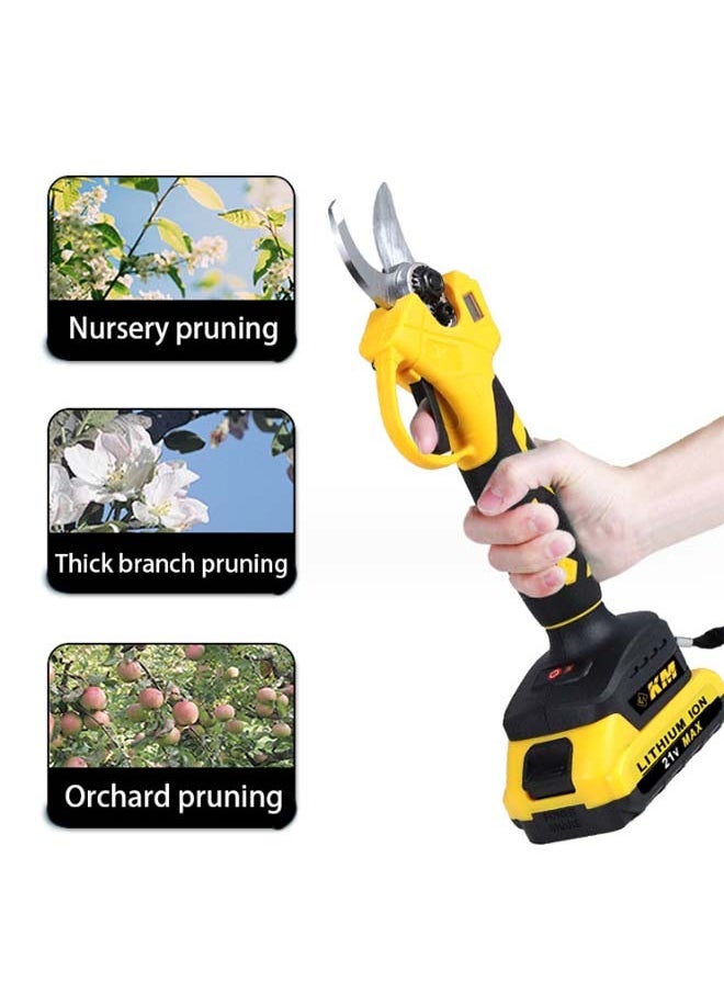 KM - Brushless Electric Pruning Shears for DeWalt 20V Battery, Portable Cordless Pruning Shears with LCD Display＆SK5 Blades,  Gardening Tree Pruning(two batteries) - Image 1