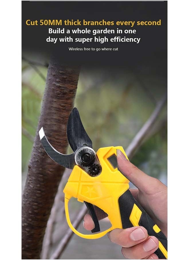 KM - Brushless Electric Pruning Shears for DeWalt 20V Battery, Portable Cordless Pruning Shears with LCD Display＆SK5 Blades,  Gardening Tree Pruning(two batteries) - Image 1