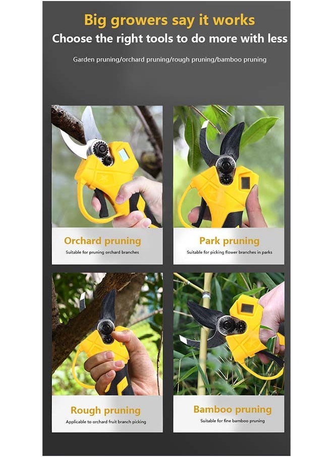 KM - Brushless Electric Pruning Shears for DeWalt 20V Battery, Portable Cordless Pruning Shears with LCD Display＆SK5 Blades,  Gardening Tree Pruning(two batteries) - Image 1