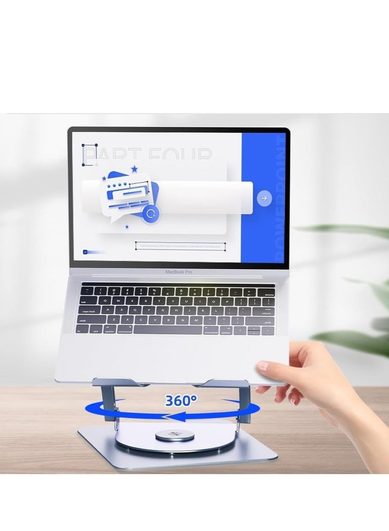 Premium Series 360 Degree Rotating Metal RGB Space Laptop Stand Dual Fan Aluminum Notebook Holder 11-17 Inch  - Image 5