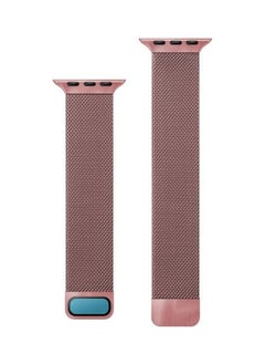 NIBEMINENT Double Section Milanese Magnetic Elasticity Replacement Watchband For Apple Watch Series 7 45Mm / 6 & Se 5 4 44Mm 3 2 1 42Mm Rose Pink  - Image 2