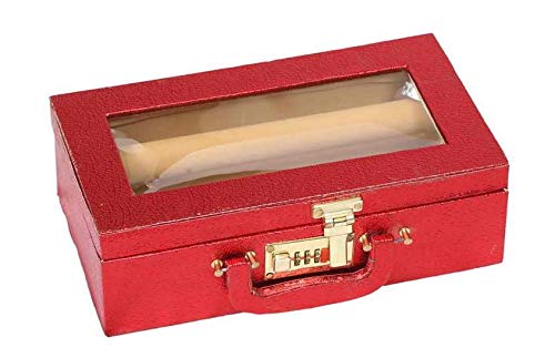 Kuber Industries Kuber Industries Wooden 1 Piece Two Rod Bangle Storage Box with Lock System (Maroon) -CTKTC38890  - Image 2