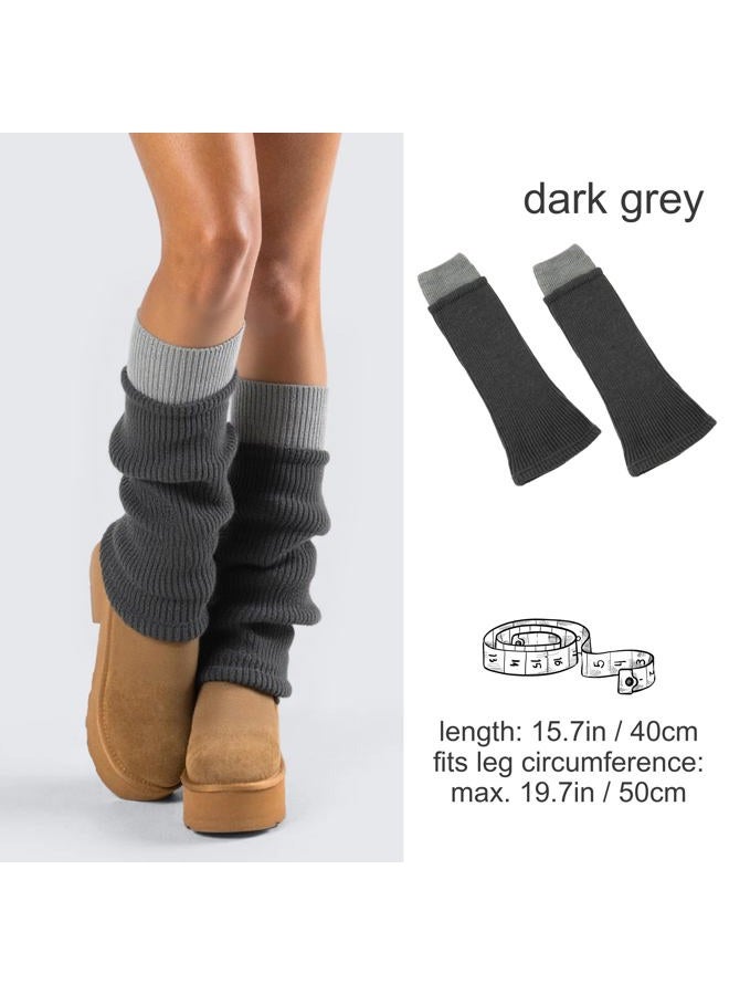 Soxbang Leg Warmers Kawaii Y2K Harajuku Legwarmers for Girls & Women - Gyaru, Goth & Lolita Accessories, Darkgrey, One size - Image 4