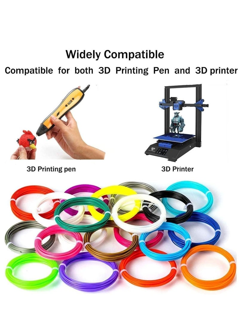 JAJEEK 3D Pen Filament Refills – 1.75mm PLA, 20 Unique Colors (Metallic, Fluorescent, Solid), 5M Each – Eco-Friendly, Bubble-Free, Universal Compatibility for 3D Pens & Printers - Image 4