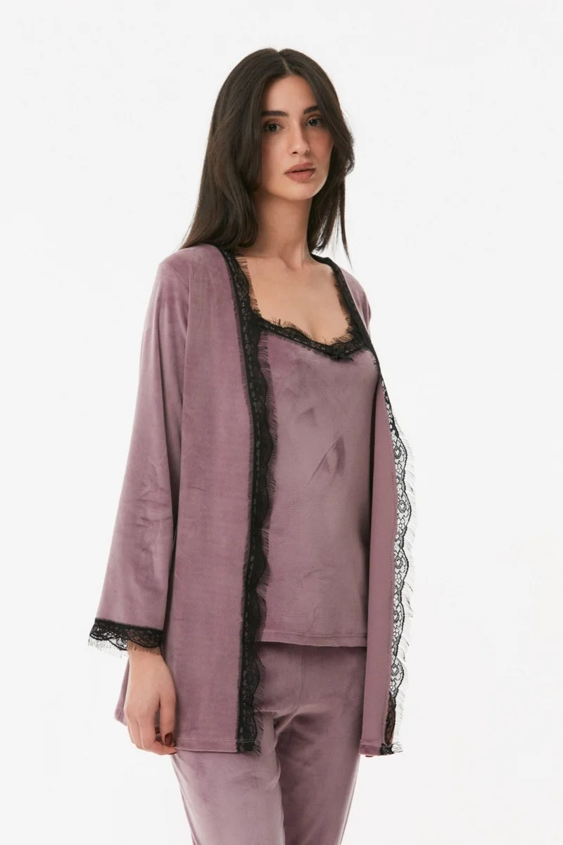 FullaModa Basic Velvet Pajama Set
