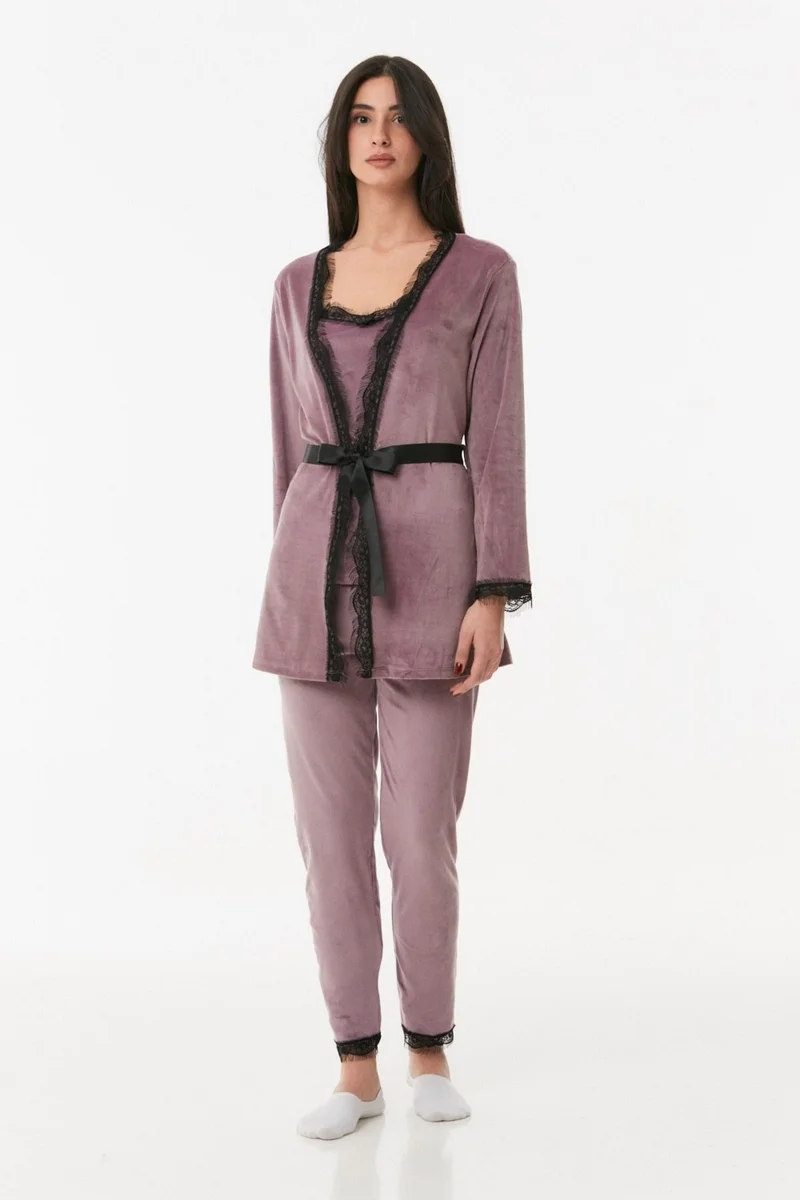 FullaModa Basic Velvet Pajama Set