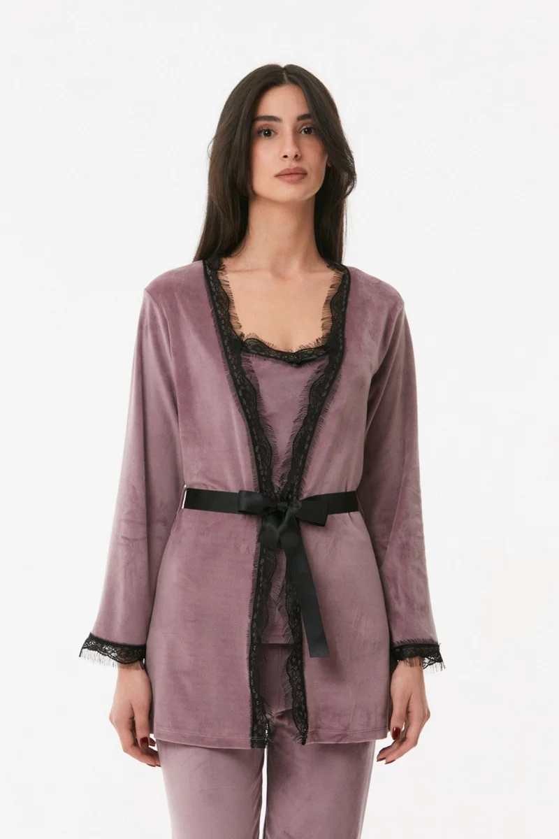 FullaModa Basic Velvet Pajama Set