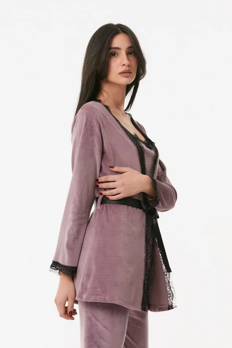 FullaModa Basic Velvet Pajama Set