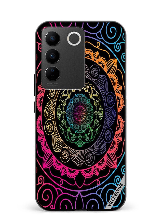 VR CREATIVE Protective Case Cover For Vivo V27e Mandala Design Multicolour - Image 1