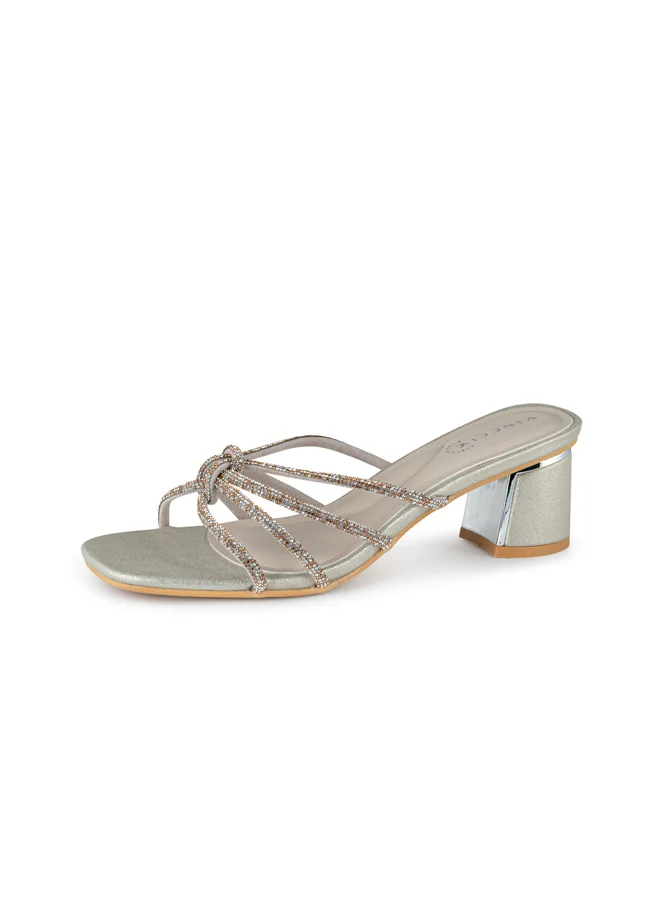 فينتشي صنادل نسائية متعددة الأحزمة وكعب متوسط