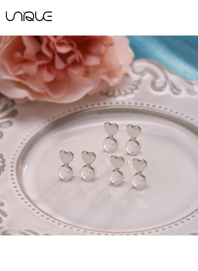 يونيك 6 قطع من دعامات الأقراط الفضية للأقراط الثقيلة للنساء، دعم للأذن للأقراط الثقيلة - سدادات خلفية للأقراط مع علبة - داعم ووقف للأقراط للارتداء المريح - Image 5