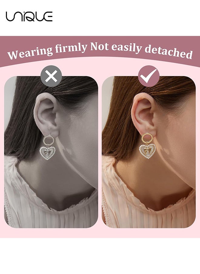 يونيك 6 قطع من دعامات الأقراط الفضية للأقراط الثقيلة للنساء، دعم للأذن للأقراط الثقيلة - سدادات خلفية للأقراط مع علبة - داعم ووقف للأقراط للارتداء المريح - Image 3