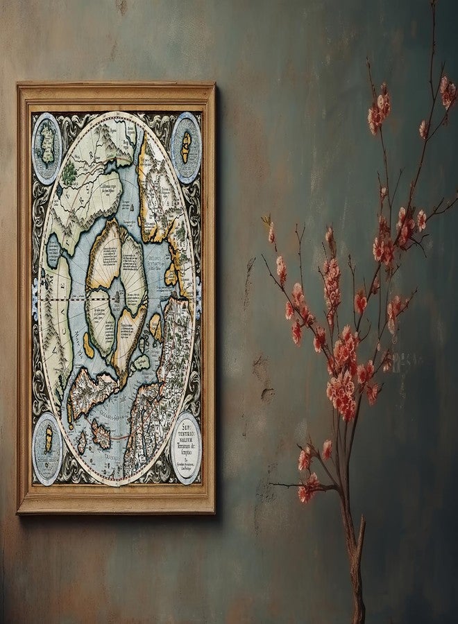 ArtCantHurtU Mercators 1595 Iconic Map of the North Pole Regions - Flat Earth Print - Wall Art Poster Gift - Ancient Old Vintage Antique Look - Rolled Picture Artwork Classroom Decor Unframed (11"x12") - Image 4