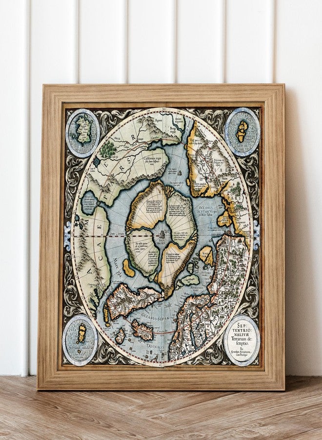 ArtCantHurtU Mercators 1595 Iconic Map of the North Pole Regions - Flat Earth Print - Wall Art Poster Gift - Ancient Old Vintage Antique Look - Rolled Picture Artwork Classroom Decor Unframed (11"x12") - Image 3
